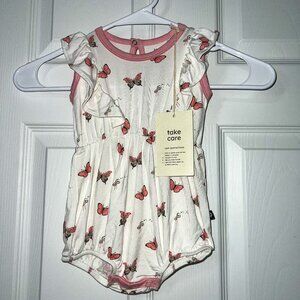 NWT Kyte Baby Bamboo Bubble Romper Butterfly Print Size 6-12 Months